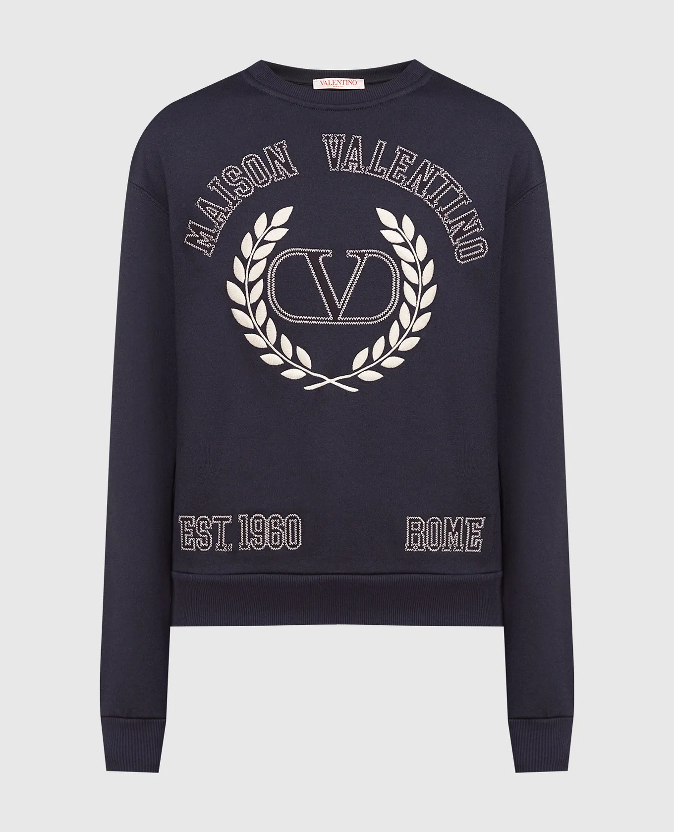 Valentino Felpa blu navy con logo ricamato 1B3MF18T7CH