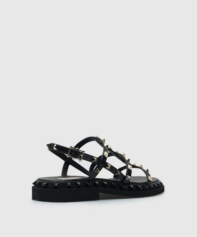 Valentino Sandali Rockstud in pelle nera 4W2S0IK9NXL