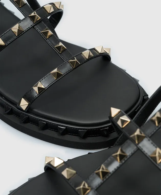 Valentino Sandali Rockstud in pelle nera 4W2S0IK9NXL